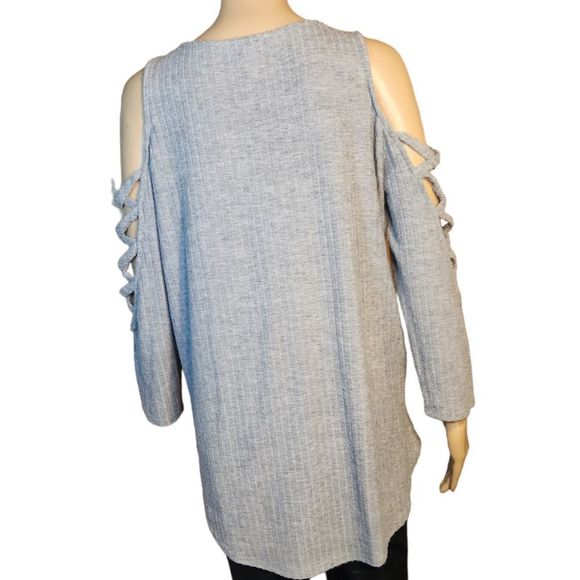 Line Up shirt Womens Cold Shoulder Gray Size unknown - Picture 5 of 12